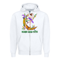White mardi gras cutie Zipper Hoodie - CowGirlArtShop
