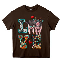 Chocolate Brown love baby pigs Heavy Core Tee - Artiststas
