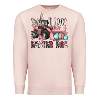 Pale Pink I dig Easter Day Premium Sweatshirt - OliviaCreatesArt