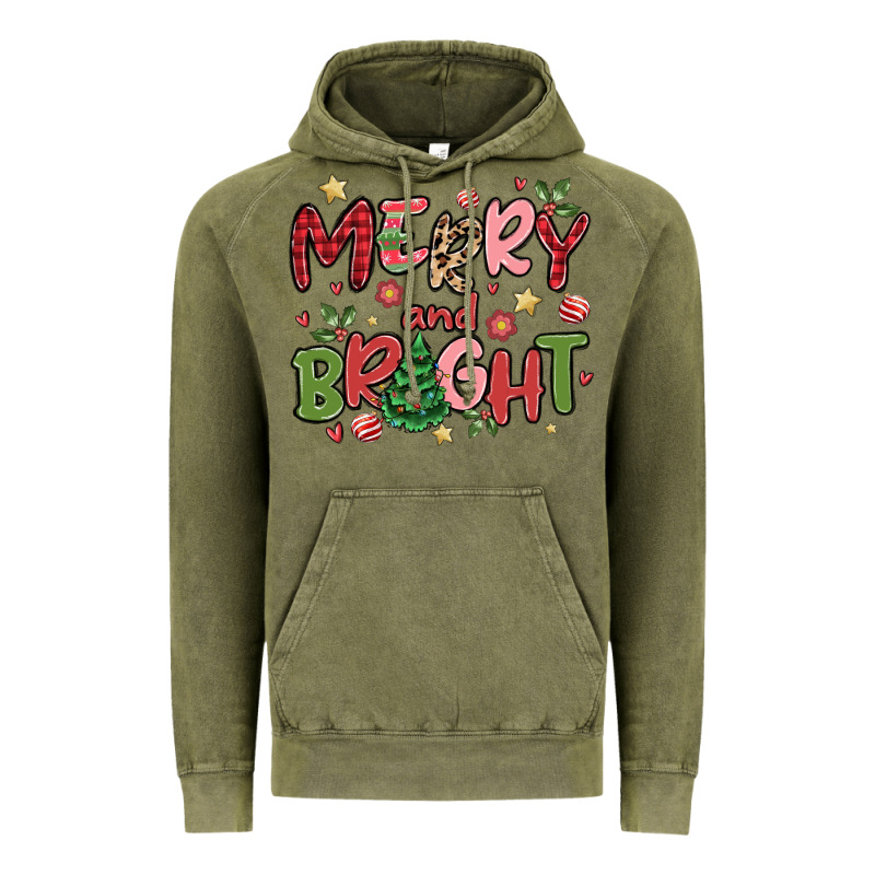 Merry And Bright Vintage Hoodie by MaliasSmallBusiness | Teevron