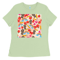 Matcha back to school seamless pattern 1 (3600x3600) Ladies Tee - AdoDesignShop