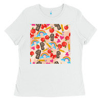 White back to school seamless pattern 1 (3600x3600) Ladies Tee - AdoDesignShop