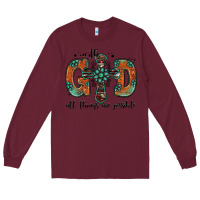Burgundy with god all things are possible gemstone cross Long Sleeve Tee - Jasminsmagicworld