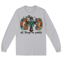 Moon Dust with god all things are possible gemstone cross Long Sleeve Tee - Jasminsmagicworld