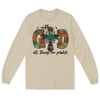 Mushroom with god all things are possible gemstone cross Long Sleeve Tee - Jasminsmagicworld