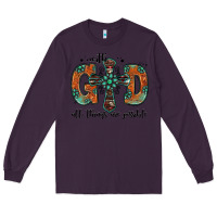 Plum with god all things are possible gemstone cross Long Sleeve Tee - Jasminsmagicworld