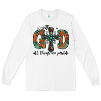 White with god all things are possible gemstone cross Long Sleeve Tee - Jasminsmagicworld