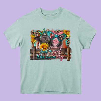 Just A Girl Who Loves Pigs Heavy Core Tee Designed By Artiststas