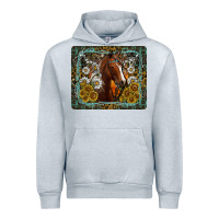 Heather Grey Western Horse Mouse Pad Urban Hoodie - CowhideDigitalArt