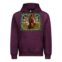 Mauve Wine Western Horse Mouse Pad Urban Hoodie - CowhideDigitalArt