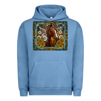 Pigment Pebble Blue Western Horse Mouse Pad Urban Hoodie - CowhideDigitalArt