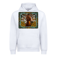 White Western Horse Mouse Pad Urban Hoodie - CowhideDigitalArt