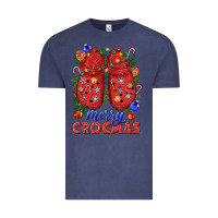 Vintage Denim Merry crocmas Vintage Tee - NancyCooperArtShop
