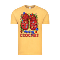 Vintage Mustard Merry crocmas Vintage Tee - NancyCooperArtShop