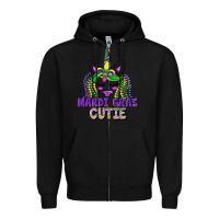 Black mardi gras cutie unicorn Zipper Hoodie - CowGirlArtShop