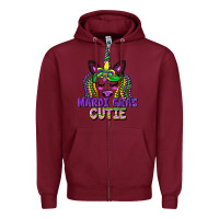 Burgundy mardi gras cutie unicorn Zipper Hoodie - CowGirlArtShop