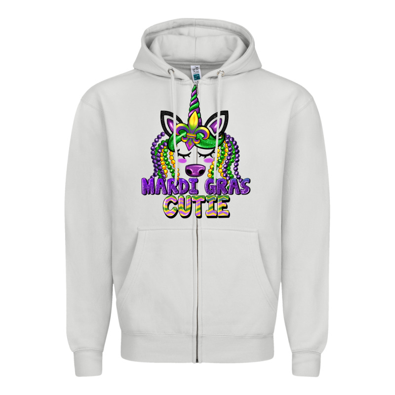 Mardi Gras Cutie Unicorn Zipper Hoodie by CowGirlArtShop | Teevron