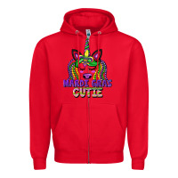 Red mardi gras cutie unicorn Zipper Hoodie - CowGirlArtShop