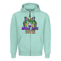 Seafoam mardi gras cutie unicorn Zipper Hoodie - CowGirlArtShop