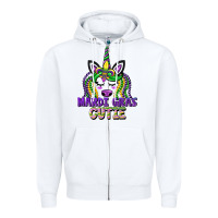 White mardi gras cutie unicorn Zipper Hoodie - CowGirlArtShop