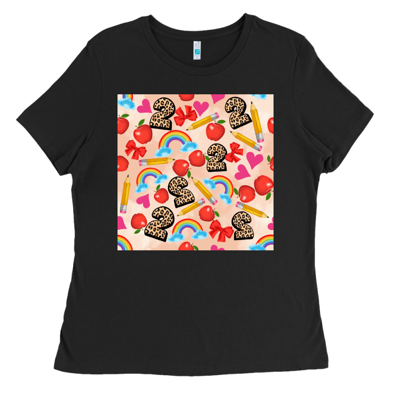 Back To School Seamless Pattern 2 (3600x3600) Ladies Tee by AdoDesignShop | Teevron