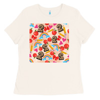 Bone back to school seamless pattern 2 (3600x3600) Ladies Tee - AdoDesignShop