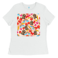 White back to school seamless pattern 2 (3600x3600) Ladies Tee - AdoDesignShop