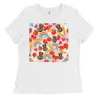 White back to school seamless pattern 3 (3600x3600) Ladies Tee - AdoDesignShop