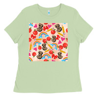Matcha back to school seamless pattern 3 (3600x3600) Ladies Tee - AdoDesignShop