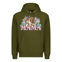 Army Green Easter Bunny Mama  mother's day Premium Hoodie - HowdyJamesFarm
