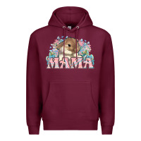 Burgundy Easter Bunny Mama  mother's day Premium Hoodie - HowdyJamesFarm