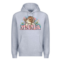 Heather Grey Easter Bunny Mama  mother's day Premium Hoodie - HowdyJamesFarm