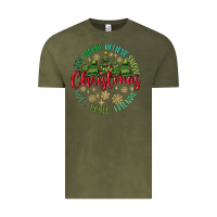 Vintage Olive Christmas Vibes Vintage Tee - MaliasSmallBusiness