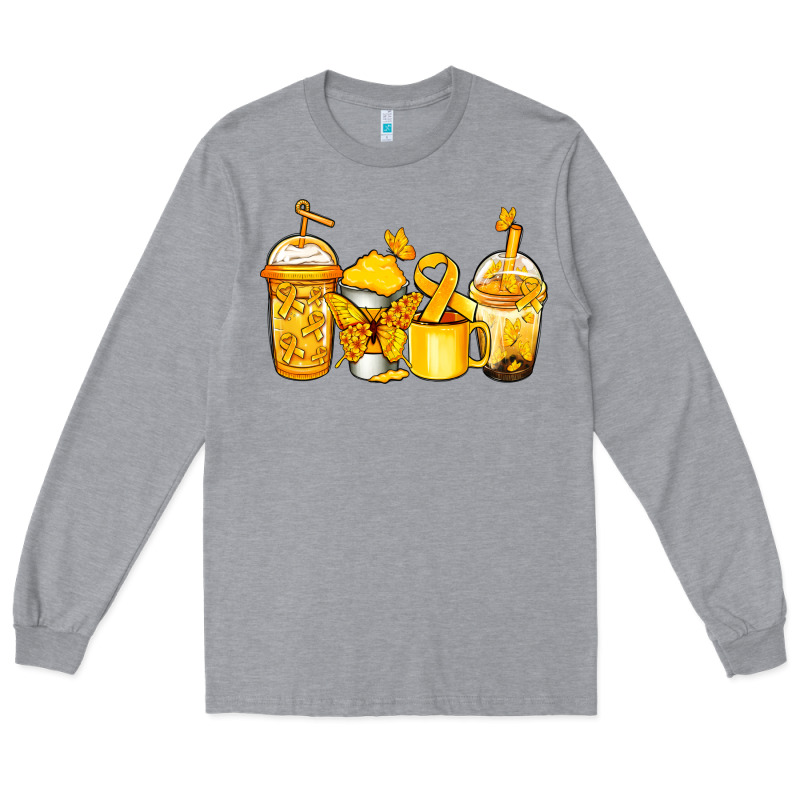 Childhood Cancer Coffee Long Sleeve Tee by Jasminsmagicworld | Teevron