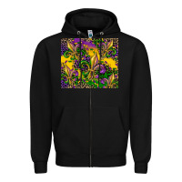 Black mardi gras fleur de lis Zipper Hoodie - CowGirlArtShop