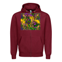 Burgundy mardi gras fleur de lis Zipper Hoodie - CowGirlArtShop