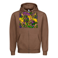 Chestnut mardi gras fleur de lis Zipper Hoodie - CowGirlArtShop