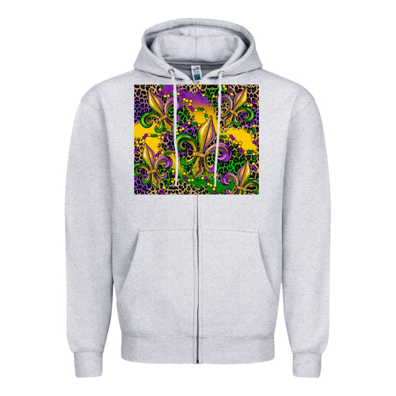 Mardi Gras Fleur De Lis Zipper Hoodie by CowGirlArtShop | Teevron