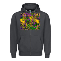 Smoke mardi gras fleur de lis Zipper Hoodie - CowGirlArtShop