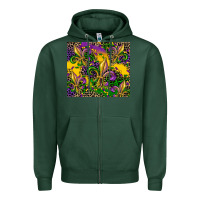 Sports Green mardi gras fleur de lis Zipper Hoodie - CowGirlArtShop