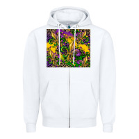 White mardi gras fleur de lis Zipper Hoodie - CowGirlArtShop