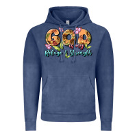 Vintage Denim god is my refuge and strength Vintage Hoodie - MaliasSmallBusiness
