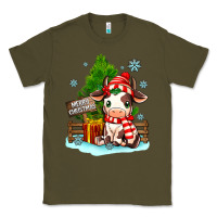 Army Green merry christmas cow Classic Tee - MaliasSmallBusiness