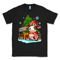 Black merry christmas cow Classic Tee - MaliasSmallBusiness