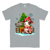 Heather Grey merry christmas cow Classic Tee - MaliasSmallBusiness