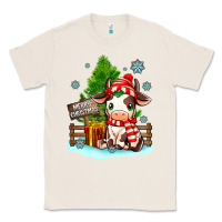 Natural merry christmas cow Classic Tee - MaliasSmallBusiness