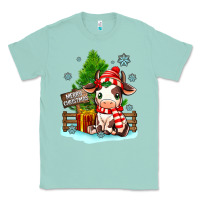 Seafoam merry christmas cow Classic Tee - MaliasSmallBusiness