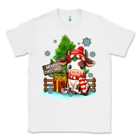 White merry christmas cow Classic Tee - MaliasSmallBusiness