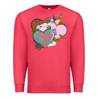 Cardinal Easter Day Western Easter hearts Premium Sweatshirt - OliviaCreatesArt