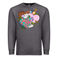 Charcoal Heather Easter Day Western Easter hearts Premium Sweatshirt - OliviaCreatesArt